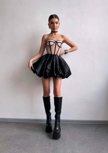 Комплект : корсет  з чашечками+ спідниця балон  | PUSHKA SHOP