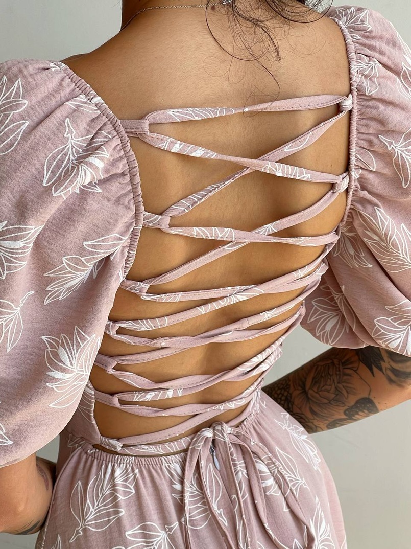 Улюблена сукня міді зі шнурівкою на спинці в нових кольорах Улюблена сукня міді зі шнурівкою на спинці в нових кольорах | PUSHKA SHOP