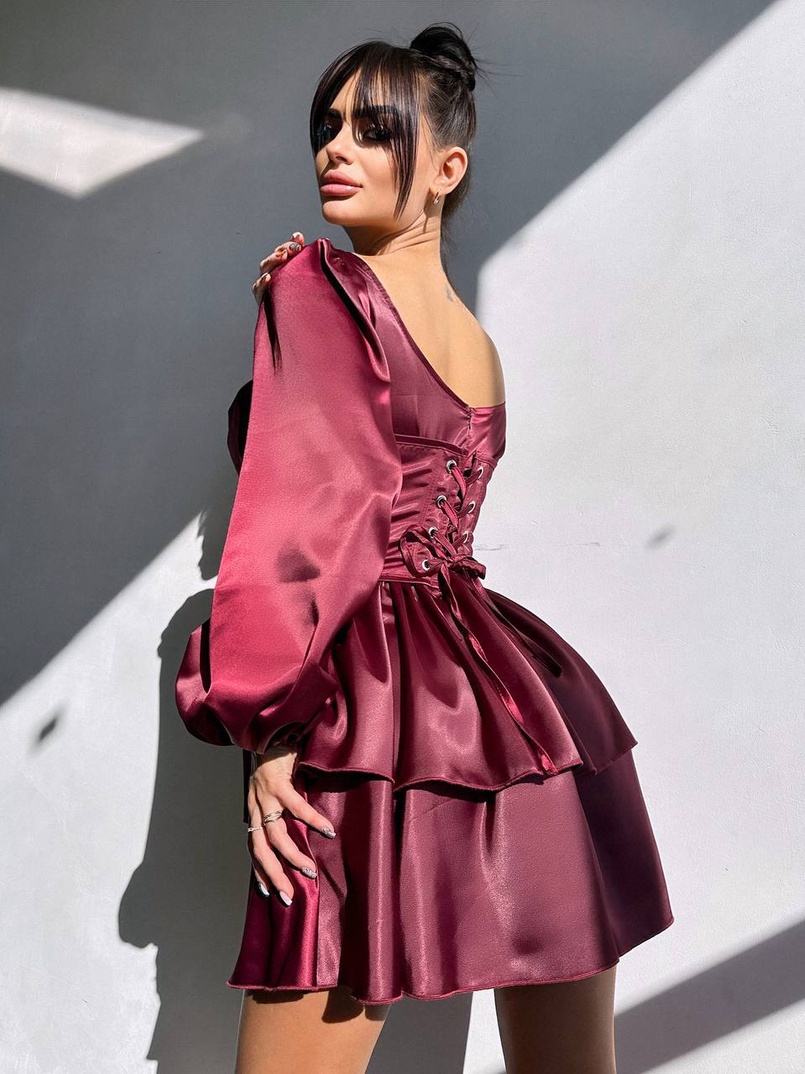 Сукня з корсетом, декорованим стразами  Ручна робота  | PUSHKA SHOP