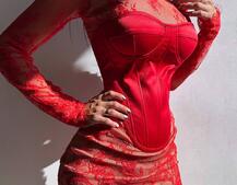 Комплект: мереживна сукня міні + корсет  | PUSHKA SHOP