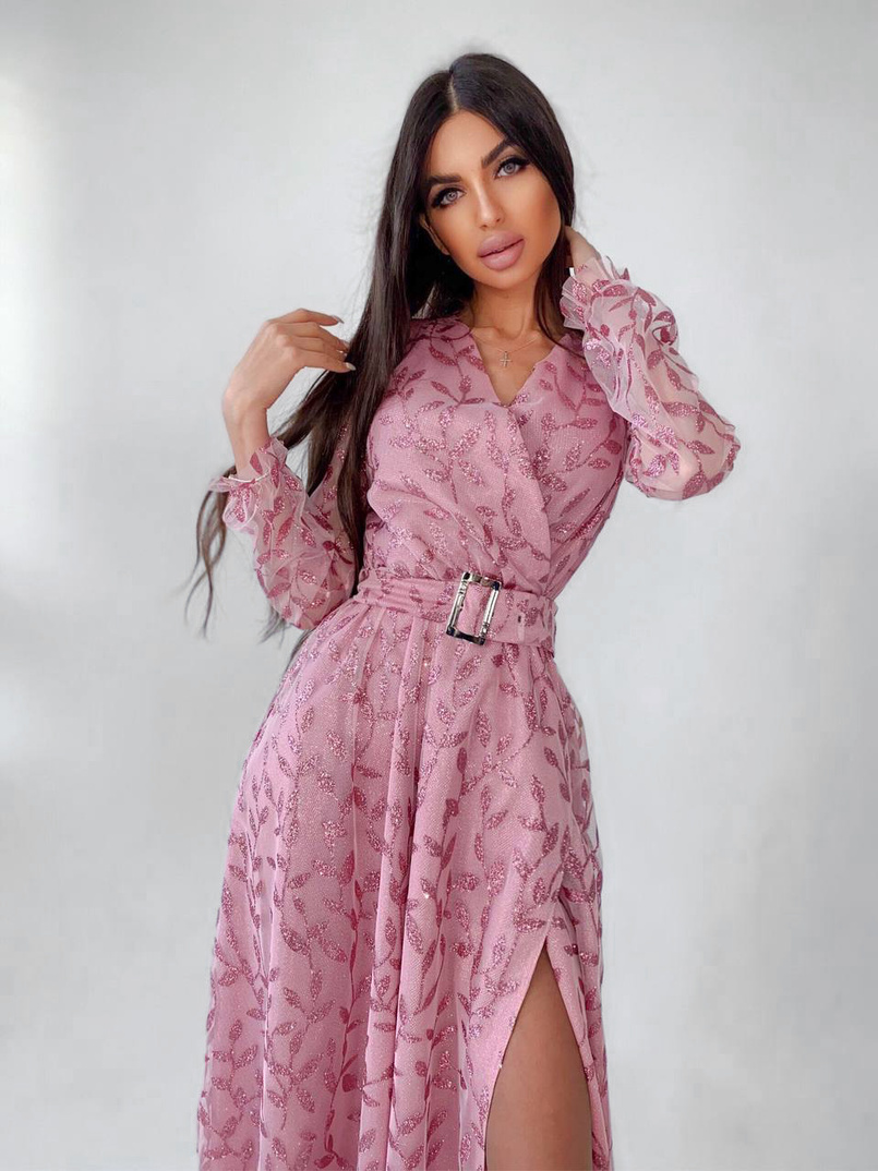 Платье миди с блестками Платье миди с блестками | PUSHKA SHOP