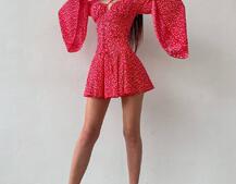 Комплект: платье с расклешенными рукавами + корсет  | PUSHKA SHOP