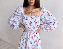 Сукня зі шнурівкою по спинці та розрізом на спідниці Сукня зі шнурівкою по спинці та розрізом на спідниці | PUSHKA SHOP