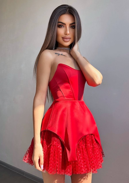 Атласна корсетна сукня  | PUSHKA SHOP