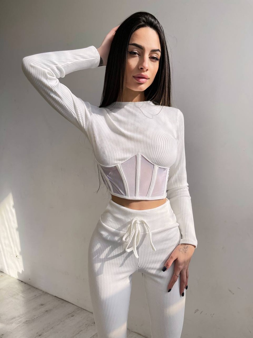 Трикотажний комплект: корсетний топ + легінси | PUSHKA SHOP