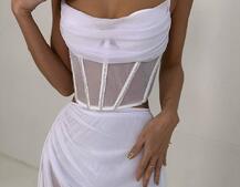 Комплект: корсет декорований стразами + спідниця максі  | PUSHKA SHOP