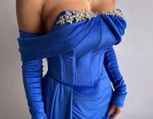 Оксамитова сукня максі декорована стразами Ручна робота Оксамитова сукня максі декорована стразами Ручна робота | PUSHKA SHOP