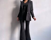 Костюм: піджак на підкладці, штани кльош+ жилет  | PUSHKA SHOP