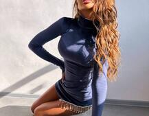 Оксамитова сукня, декорована бахромою зі страз | PUSHKA SHOP