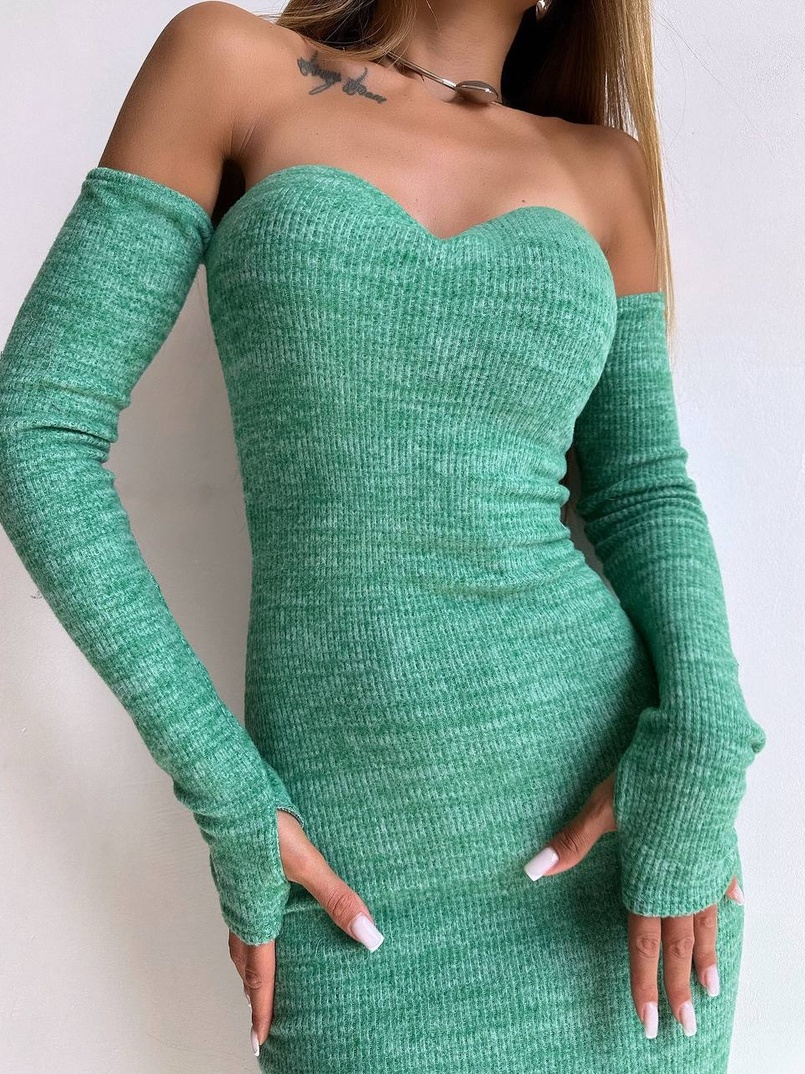 Трикотажна сукня міді  з чашечками  | PUSHKA SHOP