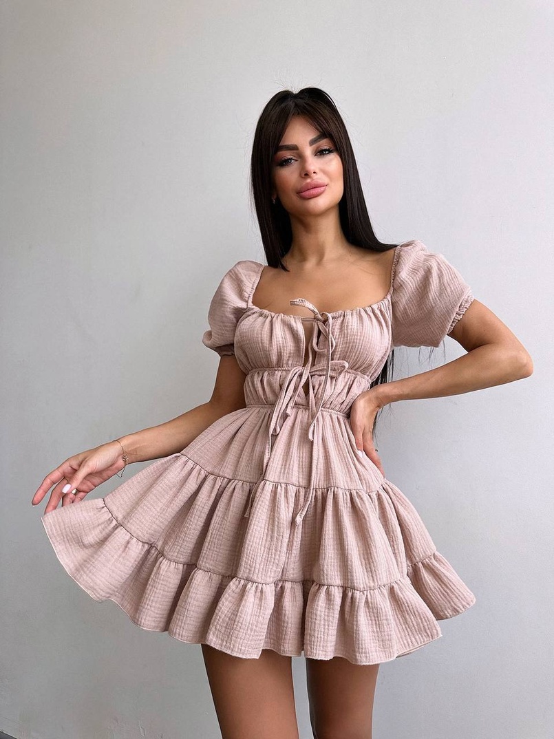 Муслінова сукня з рюшами   Муслінова сукня з рюшами   | PUSHKA SHOP