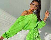 Платье-мини со сборкой на юбке Платье-мини со сборкой на юбке | PUSHKA SHOP