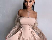 Сукня з корсетом декорована мереживом  | PUSHKA SHOP