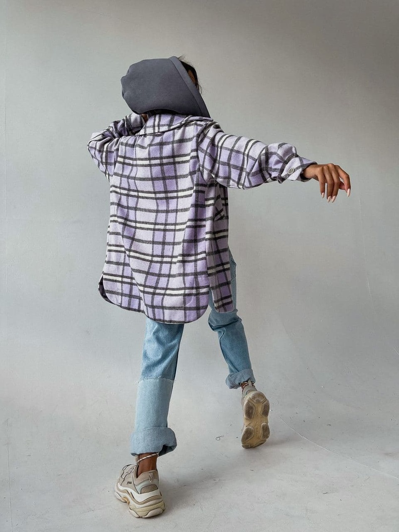 Кашемировая рубашка в клетку с капюшоном  Кашемировая рубашка в клетку с капюшоном  | PUSHKA SHOP