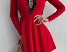 Сукня міні зі шнурівкою  | PUSHKA SHOP