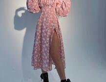 Цветочное платье миди с разрезом + прозрачный бельевой корсет Цветочное платье миди с разрезом + прозрачный бельевой корсет | PUSHKA SHOP