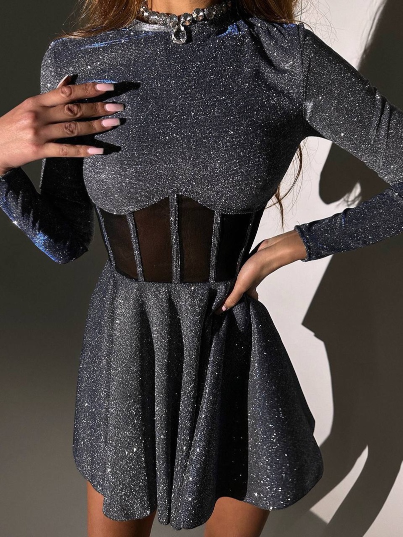 Блискуча корсетна сукня з пишною спідницею | PUSHKA SHOP