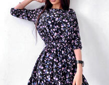 Милое цветочное платье с оборками Милое цветочное платье с оборками | PUSHKA SHOP