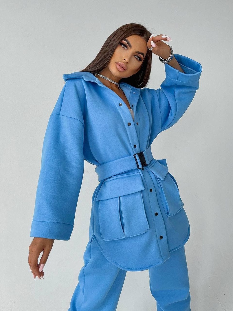 Комплект: тёплая рубашка на кнопках + джоггеры  Комплект: тёплая рубашка на кнопках + джоггеры  | PUSHKA SHOP