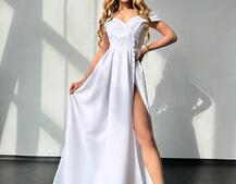 Сукня максі  з розрізом на спідниці  | PUSHKA SHOP