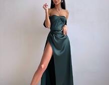 Атласний комплект: корсет бюстʼє + спідниця максі  | PUSHKA SHOP