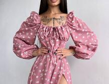 Сукня міді з розрізом на спідниці Сукня міді з розрізом на спідниці | PUSHKA SHOP