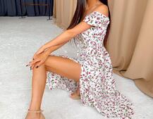 Летнее цветочное платье-миди с завязками на груди  Летнее цветочное платье-миди с завязками на груди  | PUSHKA SHOP