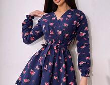 Сукня в квітковий принт з воланами | PUSHKA SHOP