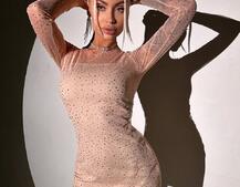 Сукня міні з сяючими стразами | PUSHKA SHOP