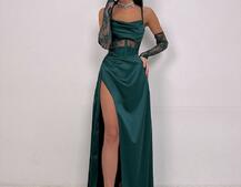 Комплект: корсет+ рукавички + спідниця максі | PUSHKA SHOP