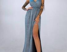 Блестящее платье-макси с разрезом Блестящее платье-макси с разрезом | PUSHKA SHOP