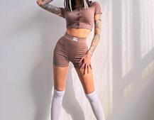 Комплект: топ на ґудзиках + велосипедки | PUSHKA SHOP