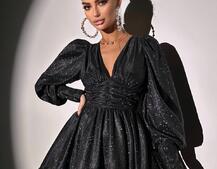 Сукня із пишною подвійною спідницею та драпіруванням  | PUSHKA SHOP