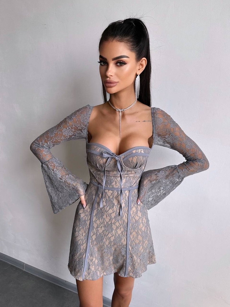 Мереживна сукня міні з чашечками    | PUSHKA SHOP