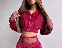 Велюровий комплект декорований стразами( бомбер+ рукавички+ штани + трусики) Велюровий комплект декорований стразами( бомбер+ рукавички+ штани + трусики) | PUSHKA SHOP