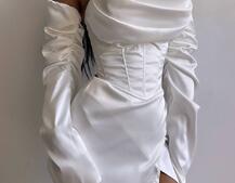 Комплект: корсет з рукавами    + спідниця міні з драпіруванням   | PUSHKA SHOP