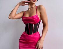 Комплект: корсет, декорований стразами + спідниця міні з драпіруванням   | PUSHKA SHOP