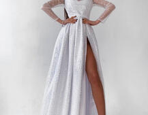 Блестящее платье-макси с голографическими блёстками Блестящее платье-макси с голографическими блёстками | PUSHKA SHOP