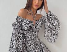 Комплект: платье с расклешенными рукавами + корсет  | PUSHKA SHOP