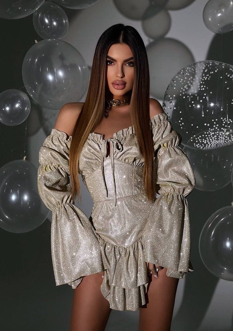 Сукня із пишною спідницею та воланами  | PUSHKA SHOP