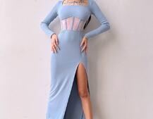 Сукня-міді  з елементами корсету   | PUSHKA SHOP