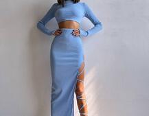 Комплект: топ + спідниця із зав‘язками на ніжку  | PUSHKA SHOP