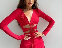 Трикотажна сукня з присбореною спідницею | PUSHKA SHOP