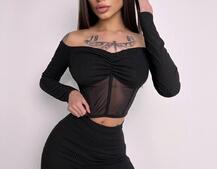 Комплект : штани кльош і топ з елементами корсету  | PUSHKA SHOP