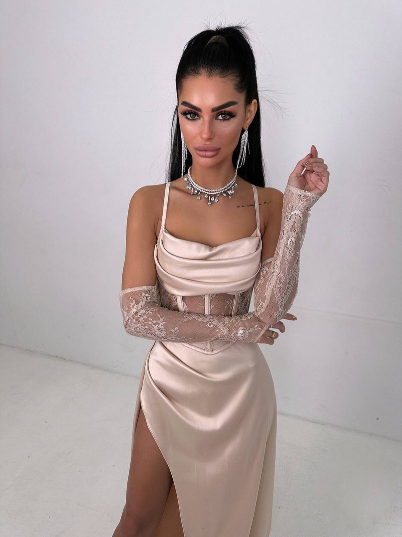 Комплект: корсет+ рукавички + спідниця максі | PUSHKA SHOP