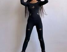 Трикотажний комбінезон з розрізами  | PUSHKA SHOP