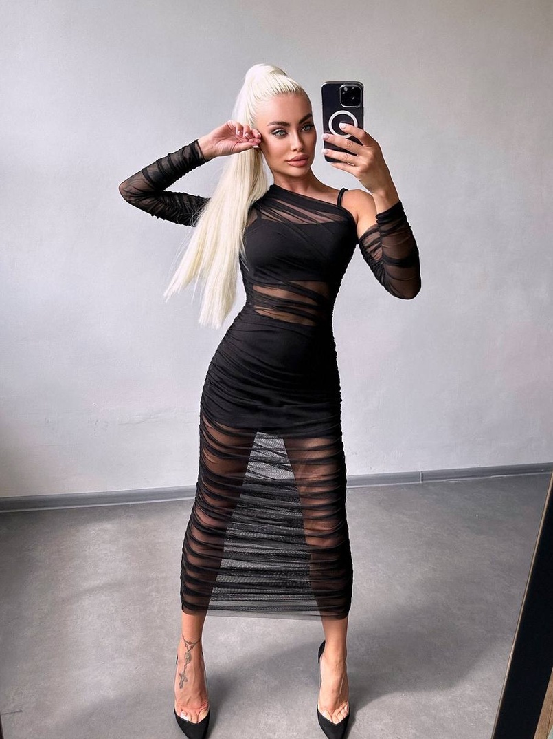 Сукня міді з драпіруванням Сукня міді з драпіруванням | PUSHKA SHOP