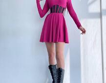 Приталена сукня з корсетною вставкою та спідницею-сонцем Приталена сукня з корсетною вставкою та спідницею-сонцем | PUSHKA SHOP