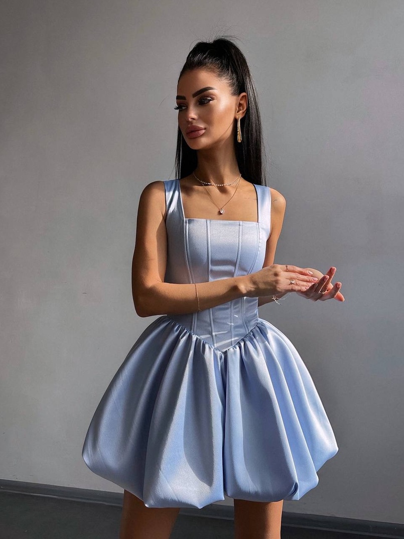 Атласна корсетна сукня міні  | PUSHKA SHOP