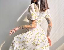 Сукня- міді  з квітковим принтом Сукня- міді  з квітковим принтом | PUSHKA SHOP